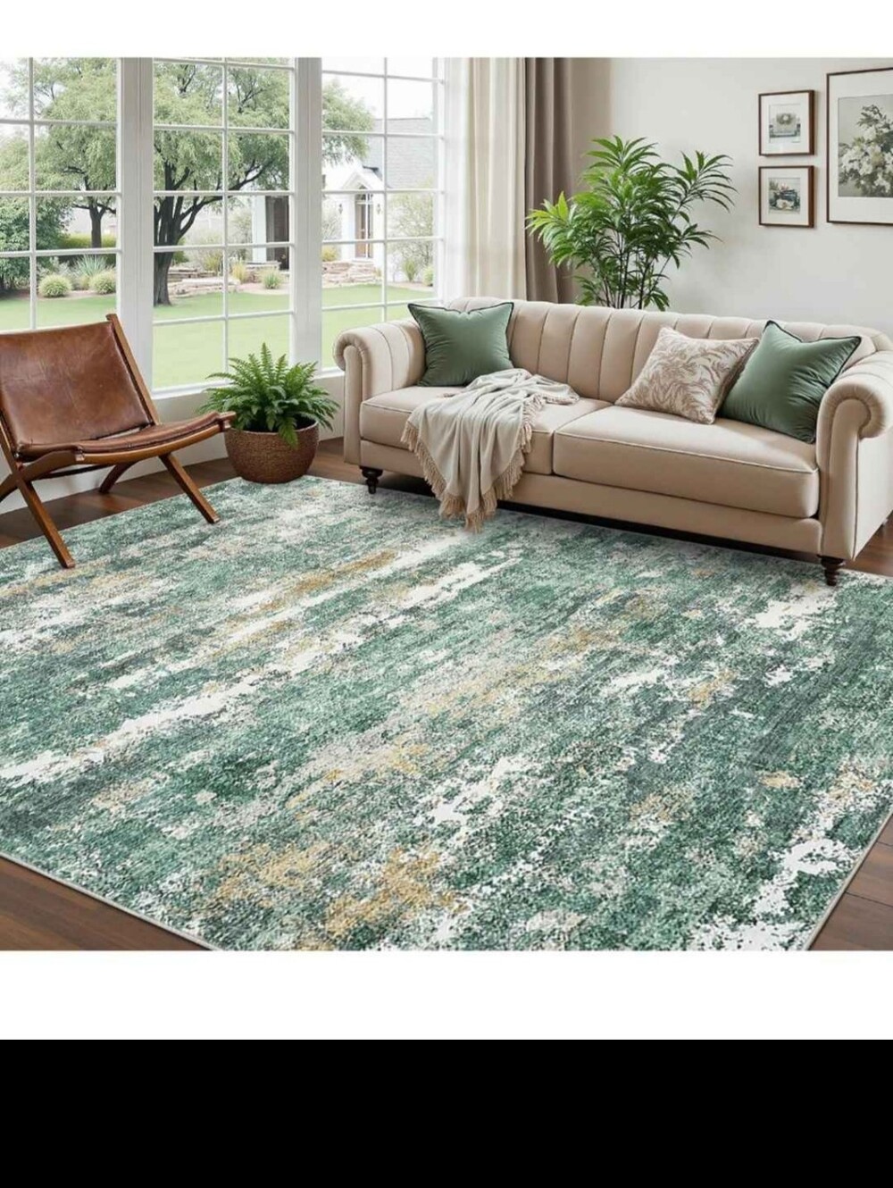 6x9 Area Rug Modern Abstract Rug for Living Room Machine Washable Carpet